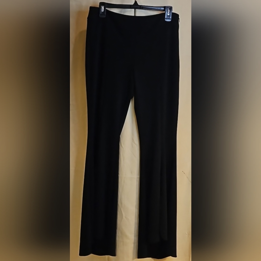 INC Long Black Pants With A Front Slit And Side Zipper